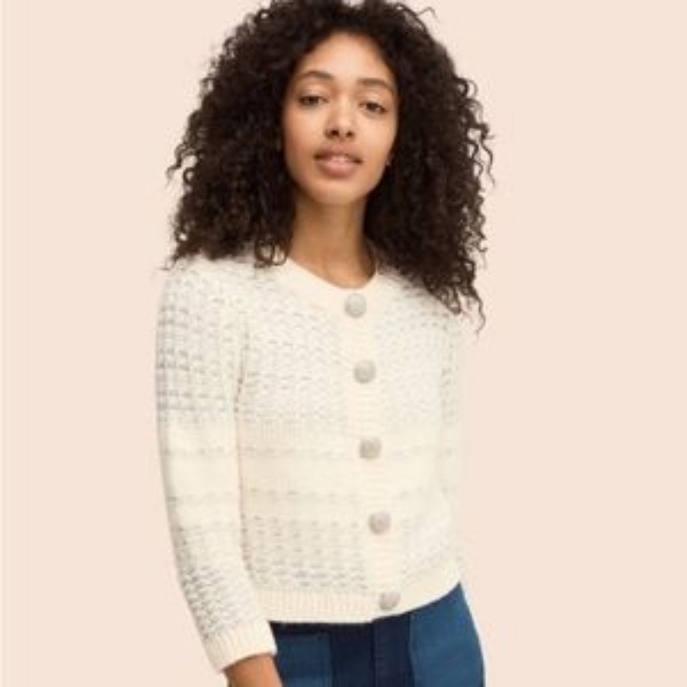 Kate Spade Textured Cardigan w/Rhinestone Buttons Sz. S